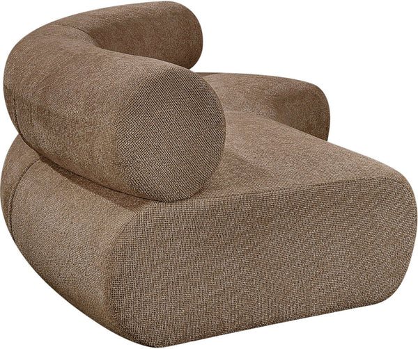 Meridian Furniture Bale Modular Sectional Sofa Soft Chenille Upholstery for Contemporary Living Rooms 2 pc. 108"W x 46"D 114Brown-S2A