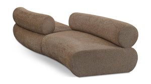 Meridian Furniture Bale Modular Sectional Sofa Soft Chenille Upholstery for Contemporary Living Rooms 2 pc. 108"W x 40"D 114Brown-S2B