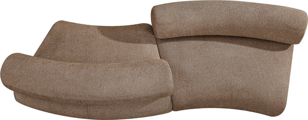 Meridian Furniture Bale Modular Sectional Sofa Soft Chenille Upholstery for Contemporary Living Rooms 2 pc. 108"W x 40"D 114Brown-S2B