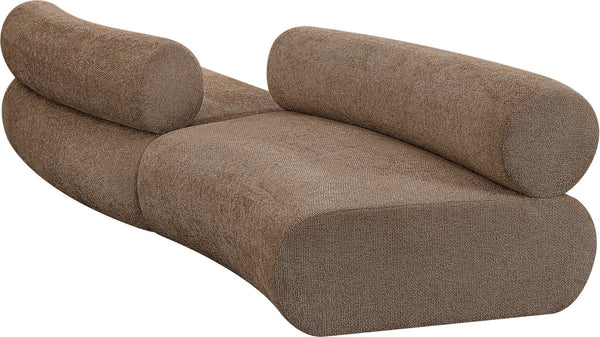 Meridian Furniture Bale Modular Sectional Sofa Soft Chenille Upholstery for Contemporary Living Rooms 2 pc. 108"W x 40"D 114Brown-S2B