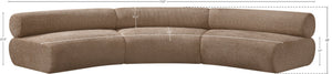Meridian Furniture Bale Modular Sectional Sofa Soft Chenille Upholstery for Contemporary Living Rooms 3 pc. 152"W x 58"D 114Brown-S3A