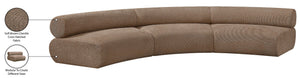 Meridian Furniture Bale Modular Sectional Sofa Soft Chenille Upholstery for Contemporary Living Rooms 3 pc. 152"W x 58"D 114Brown-S3A