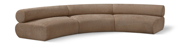 Meridian Furniture Bale Modular Sectional Sofa Soft Chenille Upholstery for Contemporary Living Rooms 3 pc. 152"W x 58"D 114Brown-S3A