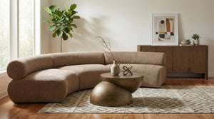 Meridian Furniture Bale Modular Sectional Sofa Soft Chenille Upholstery for Contemporary Living Rooms 3 pc. 152"W x 58"D 114Brown-S3A