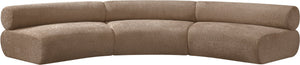Meridian Furniture Bale Modular Sectional Sofa Soft Chenille Upholstery for Contemporary Living Rooms 3 pc. 152"W x 58"D 114Brown-S3A