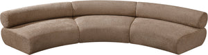 Meridian Furniture Bale Modular Sectional Sofa Soft Chenille Upholstery for Contemporary Living Rooms 3 pc. 152"W x 58"D 114Brown-S3A