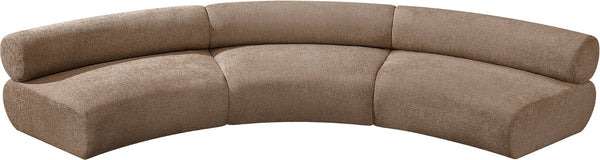 Meridian Furniture Bale Modular Sectional Sofa Soft Chenille Upholstery for Contemporary Living Rooms 3 pc. 152"W x 58"D 114Brown-S3A