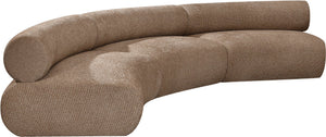 Meridian Furniture Bale Modular Sectional Sofa Soft Chenille Upholstery for Contemporary Living Rooms 3 pc. 152"W x 58"D 114Brown-S3A