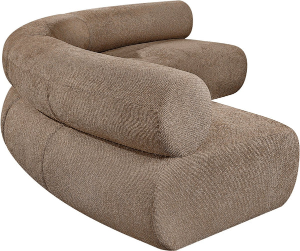 Meridian Furniture Bale Modular Sectional Sofa Soft Chenille Upholstery for Contemporary Living Rooms 3 pc. 152"W x 58"D 114Brown-S3A