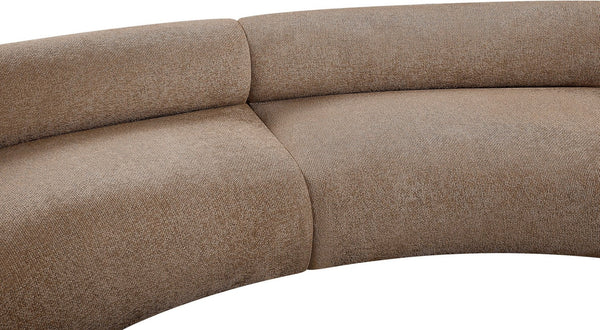Meridian Furniture Bale Modular Sectional Sofa Soft Chenille Upholstery for Contemporary Living Rooms 3 pc. 152"W x 58"D 114Brown-S3A