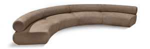 Meridian Furniture Bale Modular Sectional Sofa Soft Chenille Upholstery for Contemporary Living Rooms 4 pc. 183"W x 74"D 114Brown-S4A