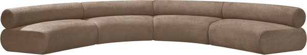 Meridian Furniture Bale Modular Sectional Sofa Soft Chenille Upholstery for Contemporary Living Rooms 4 pc. 183"W x 74"D 114Brown-S4A
