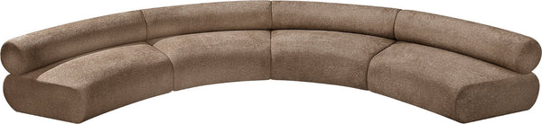 Meridian Furniture Bale Modular Sectional Sofa Soft Chenille Upholstery for Contemporary Living Rooms 4 pc. 183"W x 74"D 114Brown-S4A