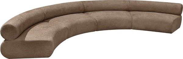 Meridian Furniture Bale Modular Sectional Sofa Soft Chenille Upholstery for Contemporary Living Rooms 4 pc. 183"W x 74"D 114Brown-S4A