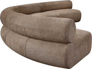 Meridian Furniture Bale Modular Sectional Sofa Soft Chenille Upholstery for Contemporary Living Rooms 4 pc. 183"W x 74"D 114Brown-S4A
