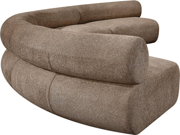 Meridian Furniture Bale Modular Sectional Sofa Soft Chenille Upholstery for Contemporary Living Rooms 4 pc. 183"W x 74"D 114Brown-S4A