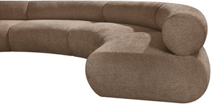 Meridian Furniture Bale Modular Sectional Sofa Soft Chenille Upholstery for Contemporary Living Rooms 4 pc. 183"W x 74"D 114Brown-S4A