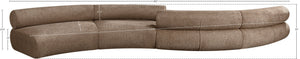 Meridian Furniture Bale Modular Sectional Sofa Soft Chenille Upholstery for Contemporary Living Rooms 4 pc. 202"W x 53"D 114Brown-S4B