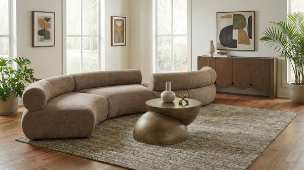 Meridian Furniture Bale Modular Sectional Sofa Soft Chenille Upholstery for Contemporary Living Rooms 4 pc. 202"W x 53"D 114Brown-S4B
