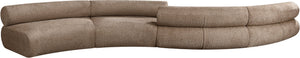 Meridian Furniture Bale Modular Sectional Sofa Soft Chenille Upholstery for Contemporary Living Rooms 4 pc. 202"W x 53"D 114Brown-S4B