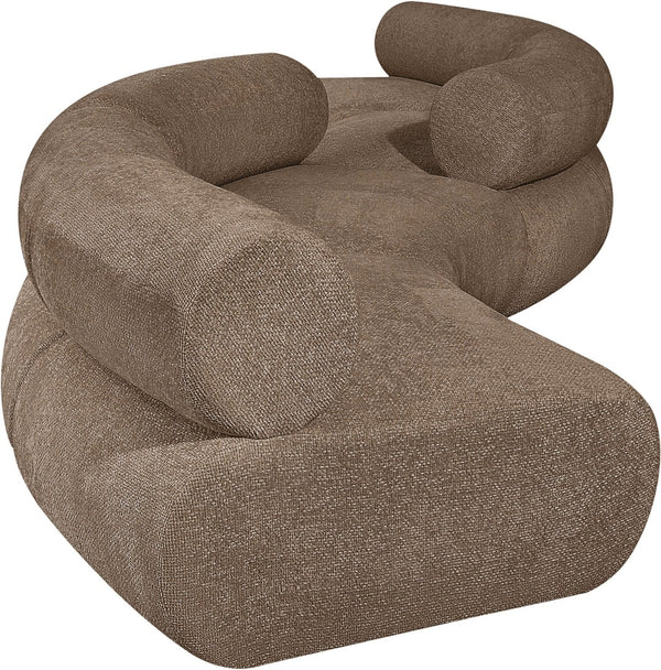 Meridian Furniture Bale Modular Sectional Sofa Soft Chenille Upholstery for Contemporary Living Rooms 4 pc. 202"W x 53"D 114Brown-S4B