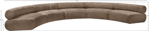 Meridian Furniture Bale Modular Sectional Sofa Soft Chenille Upholstery for Contemporary Living Rooms 5 pc. 202"W x 92"D 114Brown-S5A