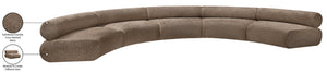 Meridian Furniture Bale Modular Sectional Sofa Soft Chenille Upholstery for Contemporary Living Rooms 5 pc. 202"W x 92"D 114Brown-S5A