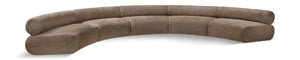 Meridian Furniture Bale Modular Sectional Sofa Soft Chenille Upholstery for Contemporary Living Rooms 5 pc. 202"W x 92"D 114Brown-S5A