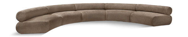 Meridian Furniture Bale Modular Sectional Sofa Soft Chenille Upholstery for Contemporary Living Rooms 5 pc. 202"W x 92"D 114Brown-S5A