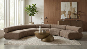Meridian Furniture Bale Modular Sectional Sofa Soft Chenille Upholstery for Contemporary Living Rooms 5 pc. 202"W x 92"D 114Brown-S5A