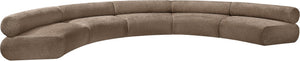Meridian Furniture Bale Modular Sectional Sofa Soft Chenille Upholstery for Contemporary Living Rooms 5 pc. 202"W x 92"D 114Brown-S5A