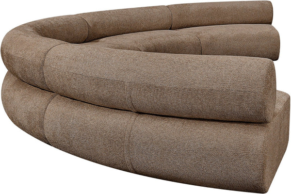 Meridian Furniture Bale Modular Sectional Sofa Soft Chenille Upholstery for Contemporary Living Rooms 5 pc. 202"W x 92"D 114Brown-S5A