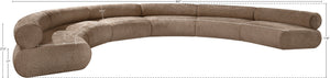 Meridian Furniture Bale Modular Sectional Sofa Soft Chenille Upholstery for Contemporary Living Rooms 6 pc. 202"W x 116"D 114Brown-S6A
