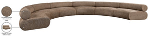 Meridian Furniture Bale Modular Sectional Sofa Soft Chenille Upholstery for Contemporary Living Rooms 6 pc. 202"W x 116"D 114Brown-S6A