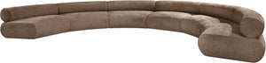Meridian Furniture Bale Modular Sectional Sofa Soft Chenille Upholstery for Contemporary Living Rooms 6 pc. 202"W x 116"D 114Brown-S6A