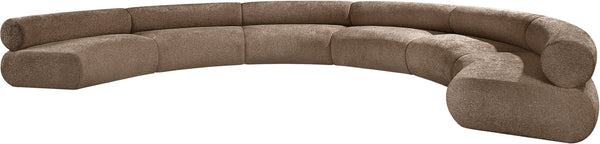 Meridian Furniture Bale Modular Sectional Sofa Soft Chenille Upholstery for Contemporary Living Rooms 6 pc. 202"W x 116"D 114Brown-S6A