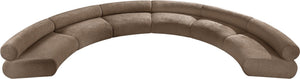 Meridian Furniture Bale Modular Sectional Sofa Soft Chenille Upholstery for Contemporary Living Rooms 6 pc. 202"W x 116"D 114Brown-S6A