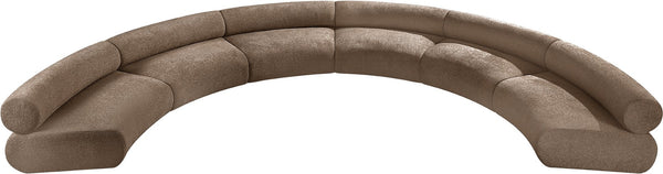 Meridian Furniture Bale Modular Sectional Sofa Soft Chenille Upholstery for Contemporary Living Rooms 6 pc. 202"W x 116"D 114Brown-S6A