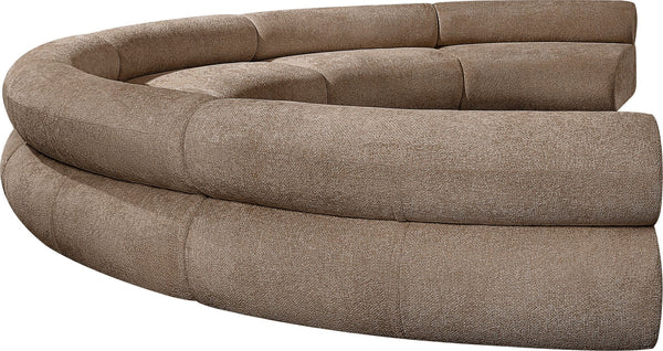 Meridian Furniture Bale Modular Sectional Sofa Soft Chenille Upholstery for Contemporary Living Rooms 6 pc. 202"W x 116"D 114Brown-S6A