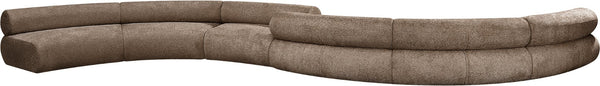 Meridian Furniture Bale Modular Sectional Sofa Soft Chenille Upholstery for Contemporary Living Rooms 6 pc. 280"W x 70"D 114Brown-S6B