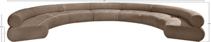 Meridian Furniture Bale Modular Sectional Sofa Soft Chenille Upholstery for Contemporary Living Rooms 7 pc. 202"W x 144"D 114Brown-S7A
