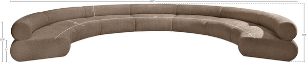 Meridian Furniture Bale Modular Sectional Sofa Soft Chenille Upholstery for Contemporary Living Rooms 7 pc. 202"W x 144"D 114Brown-S7A