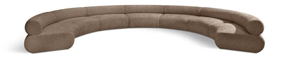 Meridian Furniture Bale Modular Sectional Sofa Soft Chenille Upholstery for Contemporary Living Rooms 7 pc. 202"W x 144"D 114Brown-S7A