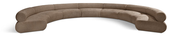 Meridian Furniture Bale Modular Sectional Sofa Soft Chenille Upholstery for Contemporary Living Rooms 7 pc. 202"W x 144"D 114Brown-S7A