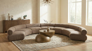 Meridian Furniture Bale Modular Sectional Sofa Soft Chenille Upholstery for Contemporary Living Rooms 7 pc. 202"W x 144"D 114Brown-S7A