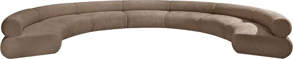 Meridian Furniture Bale Modular Sectional Sofa Soft Chenille Upholstery for Contemporary Living Rooms 7 pc. 202"W x 144"D 114Brown-S7A
