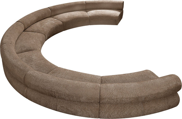 Meridian Furniture Bale Modular Sectional Sofa Soft Chenille Upholstery for Contemporary Living Rooms 7 pc. 202"W x 144"D 114Brown-S7A