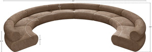 Meridian Furniture Bale Modular Sectional Sofa Soft Chenille Upholstery for Contemporary Living Rooms 8 pc. 202"W x 168"D 114Brown-S8A