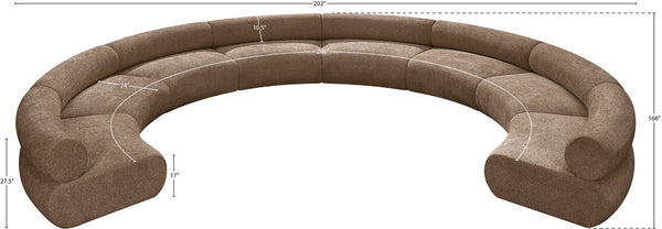 Meridian Furniture Bale Modular Sectional Sofa Soft Chenille Upholstery for Contemporary Living Rooms 8 pc. 202"W x 168"D 114Brown-S8A
