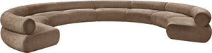Meridian Furniture Bale Modular Sectional Sofa Soft Chenille Upholstery for Contemporary Living Rooms 8 pc. 202"W x 168"D 114Brown-S8A